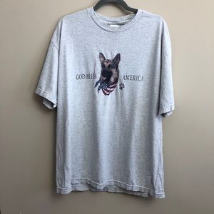 Men’s God Bless America German Shepherd XL tshirt